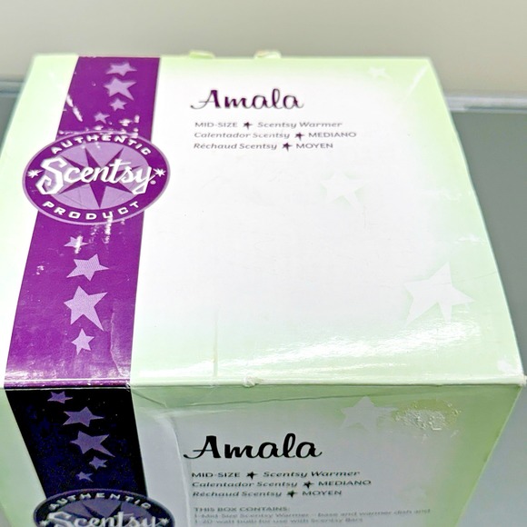 Scentsy Amala Warmer White Ceramic With Flower Design Mid-Size Authentic Product - Picture 9 of 10